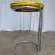 Vintage Yellow Bar Table: Chrome Bauhaus Style, 1970s High Coffee Table