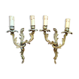 Pair of Louis XVI-style gilded bronze appliques