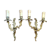 Paire d'appliques en bronze doré de style Louis XVI