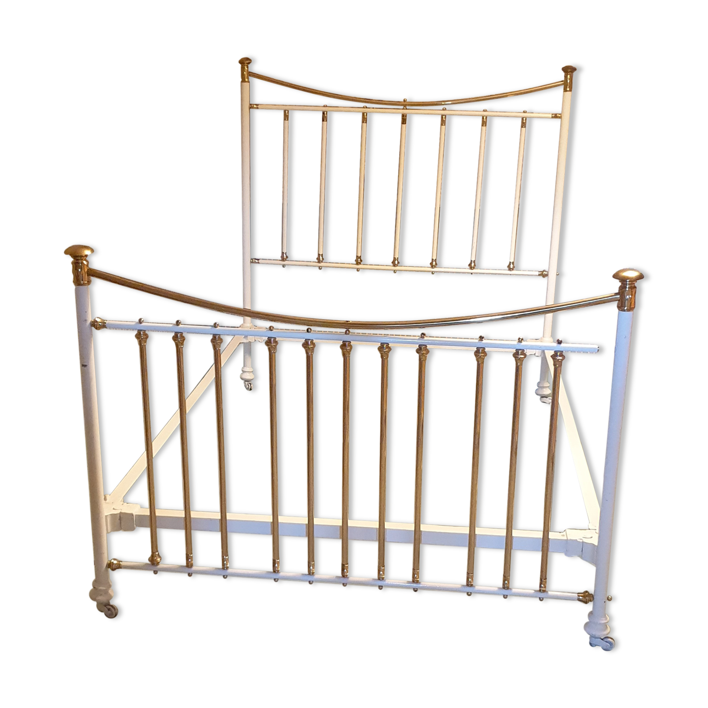 Restored old iron bed