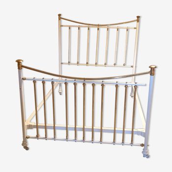 Restored old iron bed