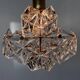 Small Midcentury Glass Chandelier/pendant by Kinkeldey, Germany, 1970s