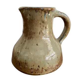 Glazed stoneware pitcher