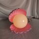 Pink shell and opaline pearl lamp, Saint-Jacques, France, 1970