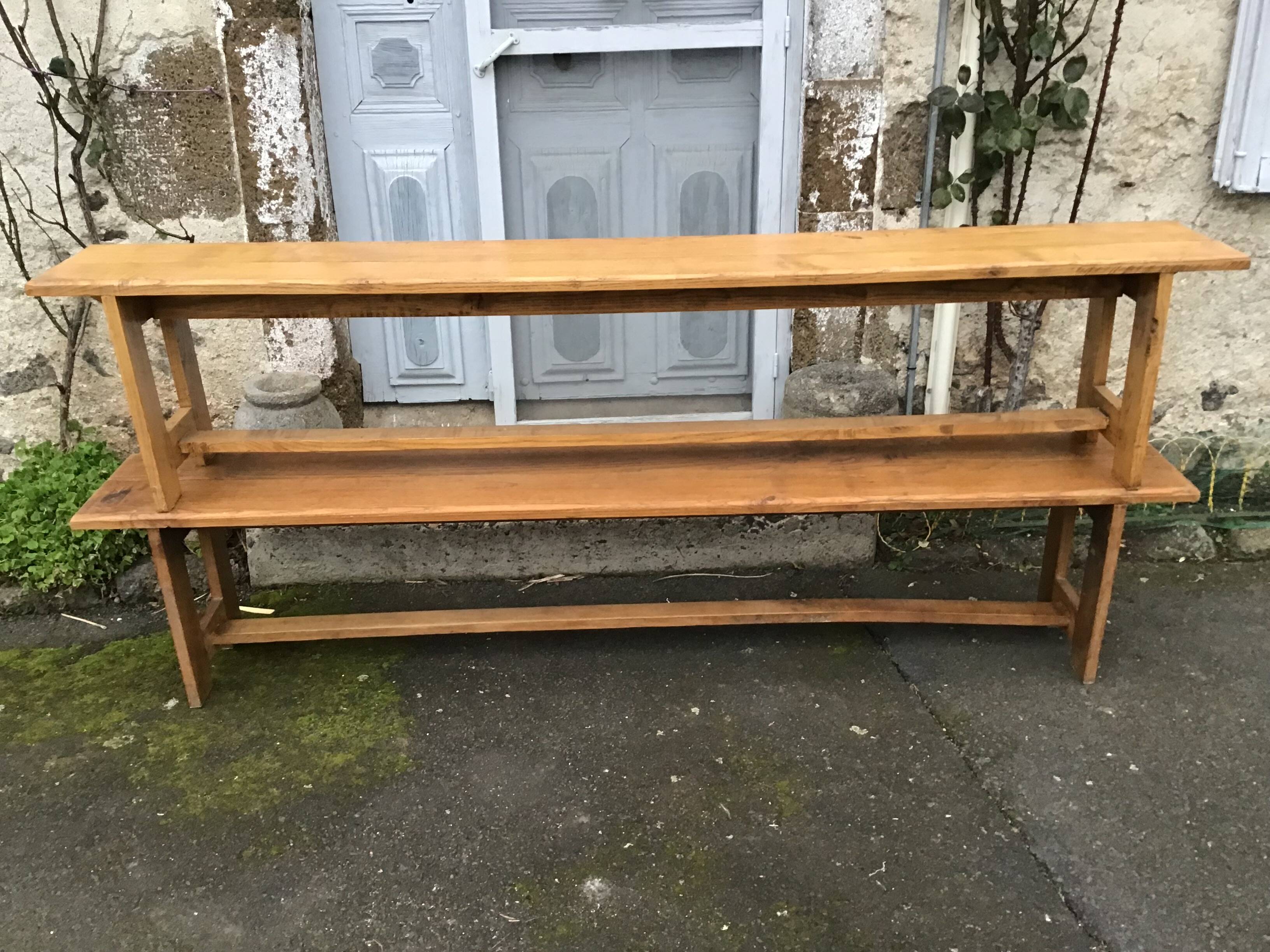 Farmhouse table with 2 solid oak benches