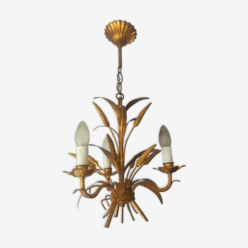 Hans Kogl chandelier in gilded metal