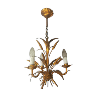 Hans Kogl chandelier in gilded metal