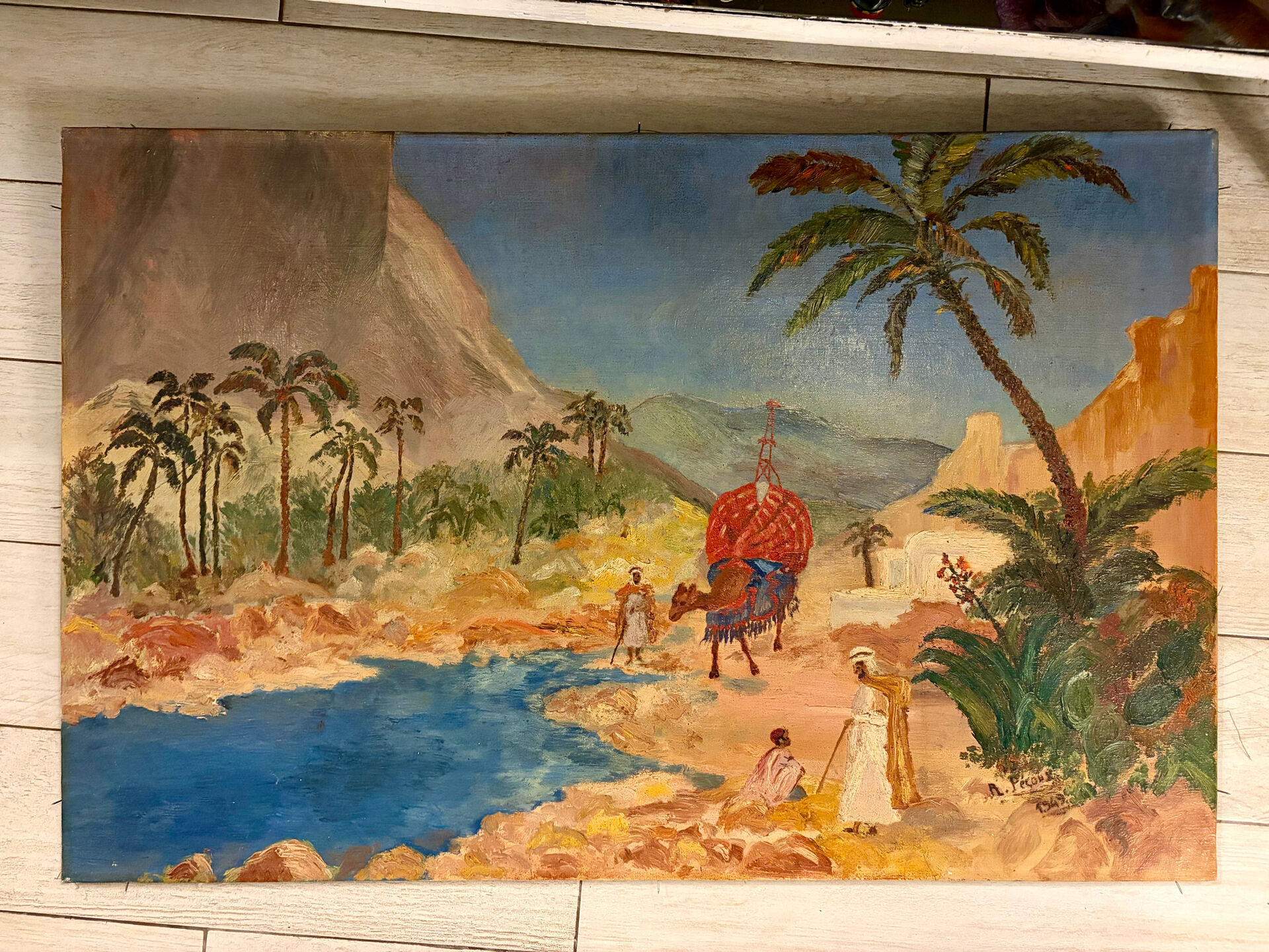 Oriental painting 1949 R.Pécoux Oasis