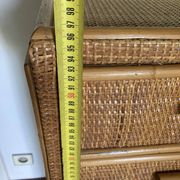 Vintage rattan chest of drawers with 6 drawers