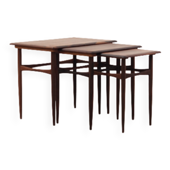 Ensemble de trois tables en palissandre, design danois, années 60, Danemark