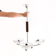 Vintage ceiling light in chrome and glass, Czechoslovakia 1950s