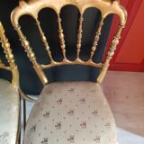 Set of 3 gilded chairs in Napoleon III style - Stamped Faubourg Saint Antoine