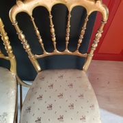 Set of 3 gilded chairs in Napoleon III style - Stamped Faubourg Saint Antoine