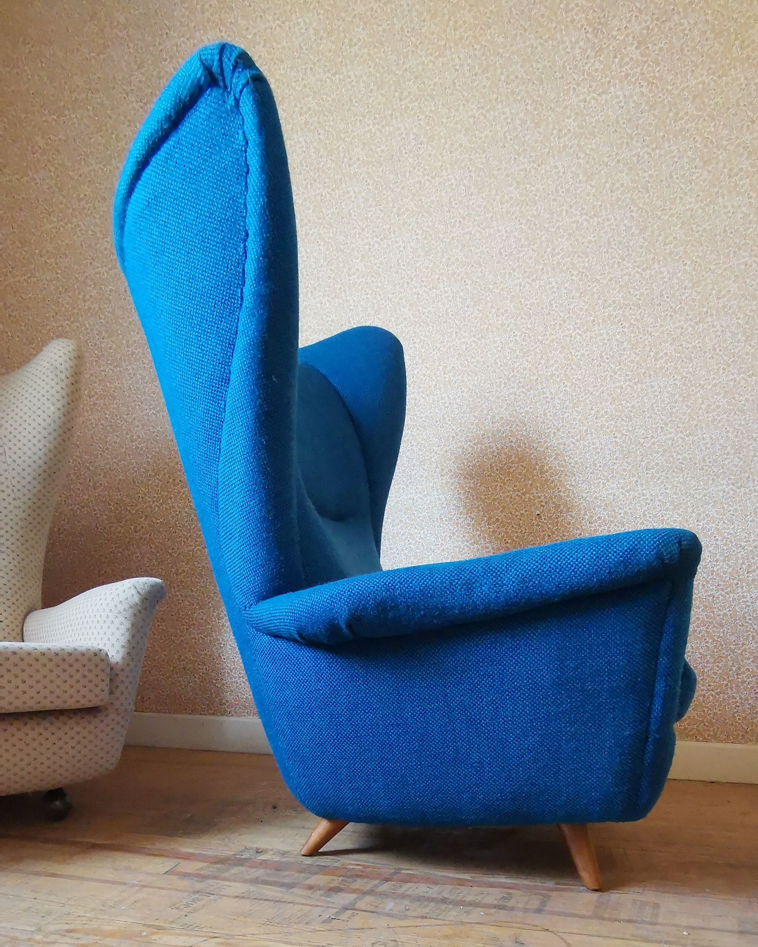 Bergere armchair wing back chair Italian design Years 50 60