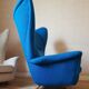 Fauteuil bergere wing back chair Design italien Annees 50 60