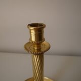 Brass candle holder, twisted effect