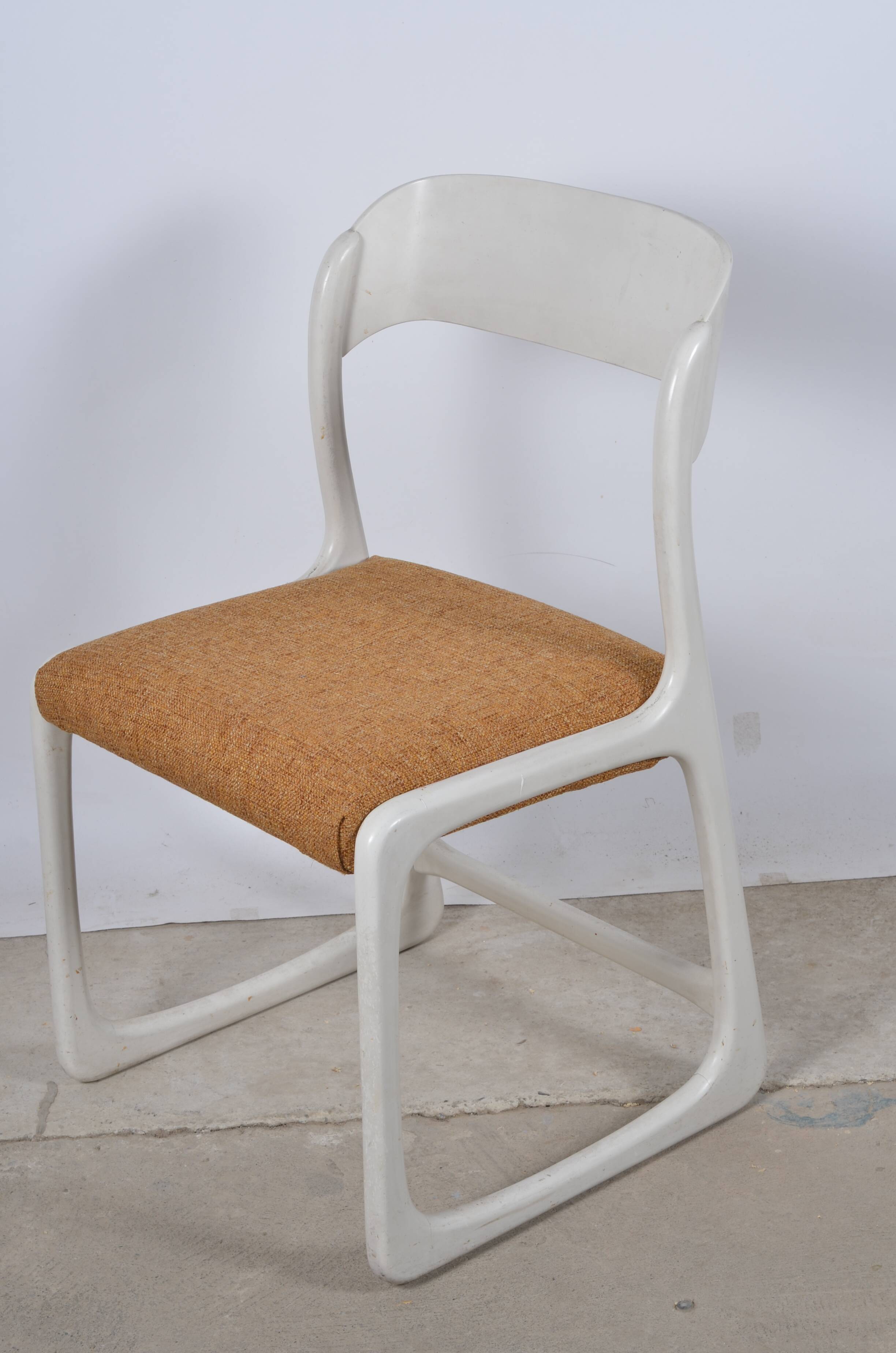 White Bauman sled chair