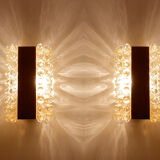 Pair Apliques Vintage Limburg, Golden Bubble Glass, 70s