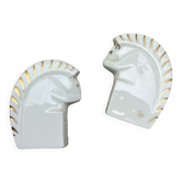Pair of ceramic squirrels from Limoges signed Rys