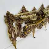 Bronze Coat Rack and Wall Shelf, Vintage, Louis XV Style