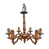 Lustre en bronze de style Louis XV Rococo 6 branches