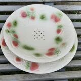 Assiette à fraises et égouttoir barbotine Salins