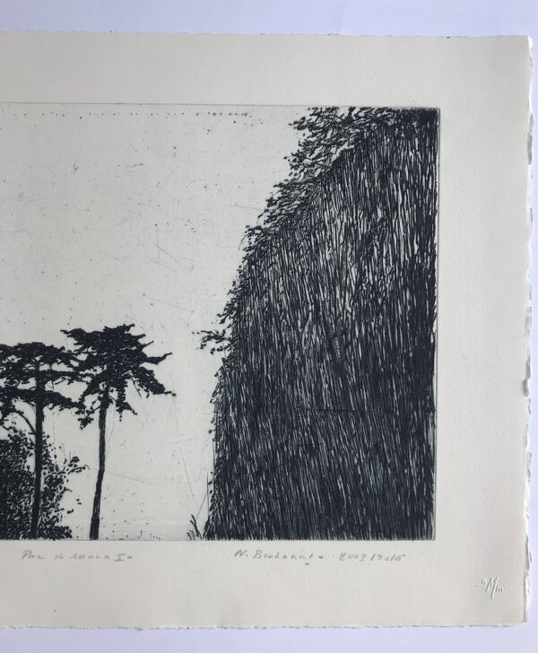 Nicole Bouharmont, Parc de Sceaux i, 2003-16. pointe sèche signée au crayon