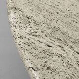 Table basse circulaire vintage en travertin, années 1970