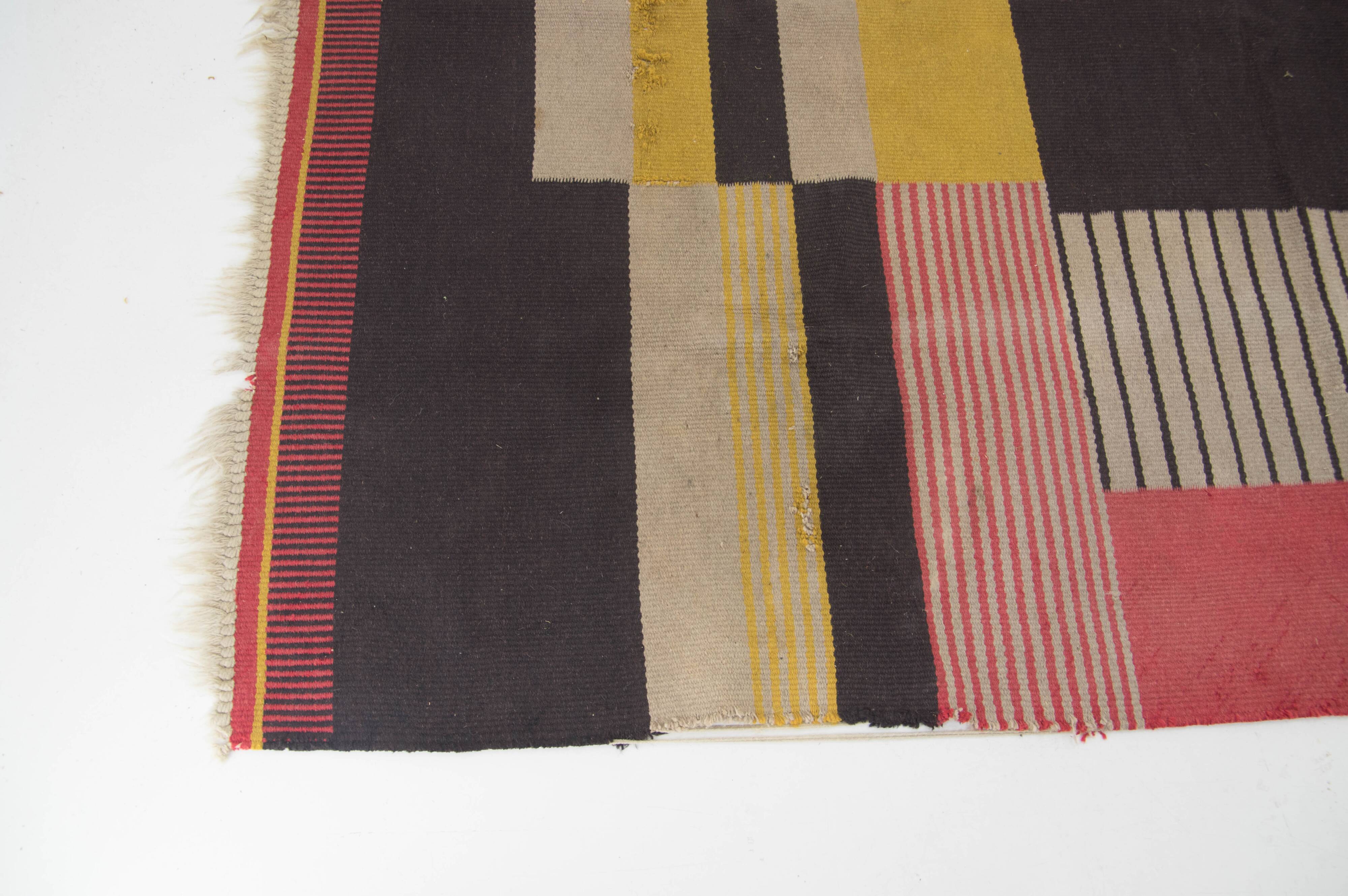 Rare Geometric Carpet by Antonin Kybal, 1948s