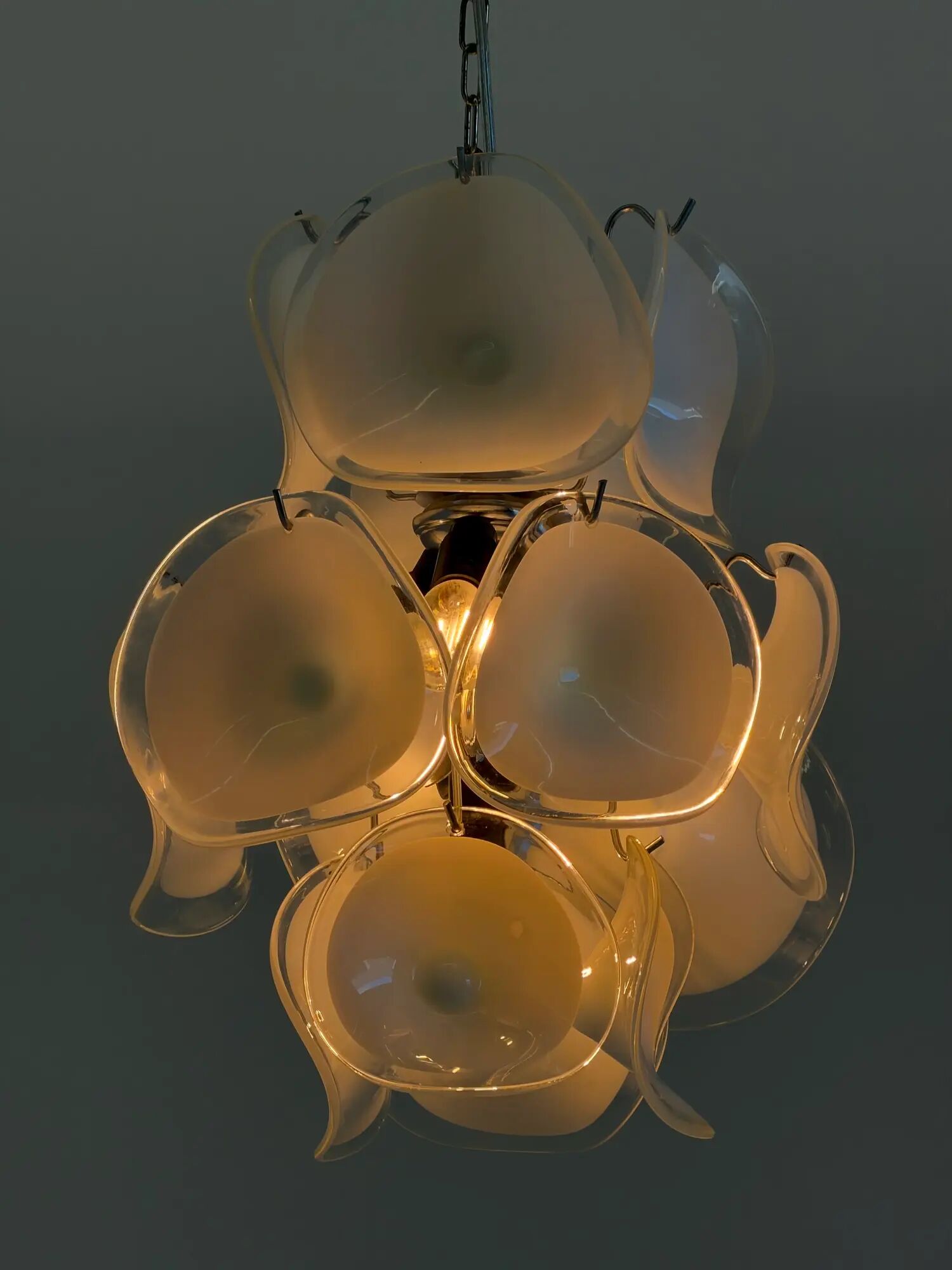 Gino Vistosi Murano glass chandelier with glass discs