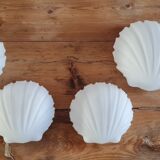 White opaline shell wall lamp