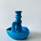 Candle holder fat lava blue