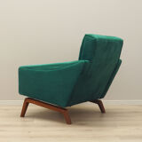 Fauteuil vert, design danois, années 1970, fabriqué au Danemark