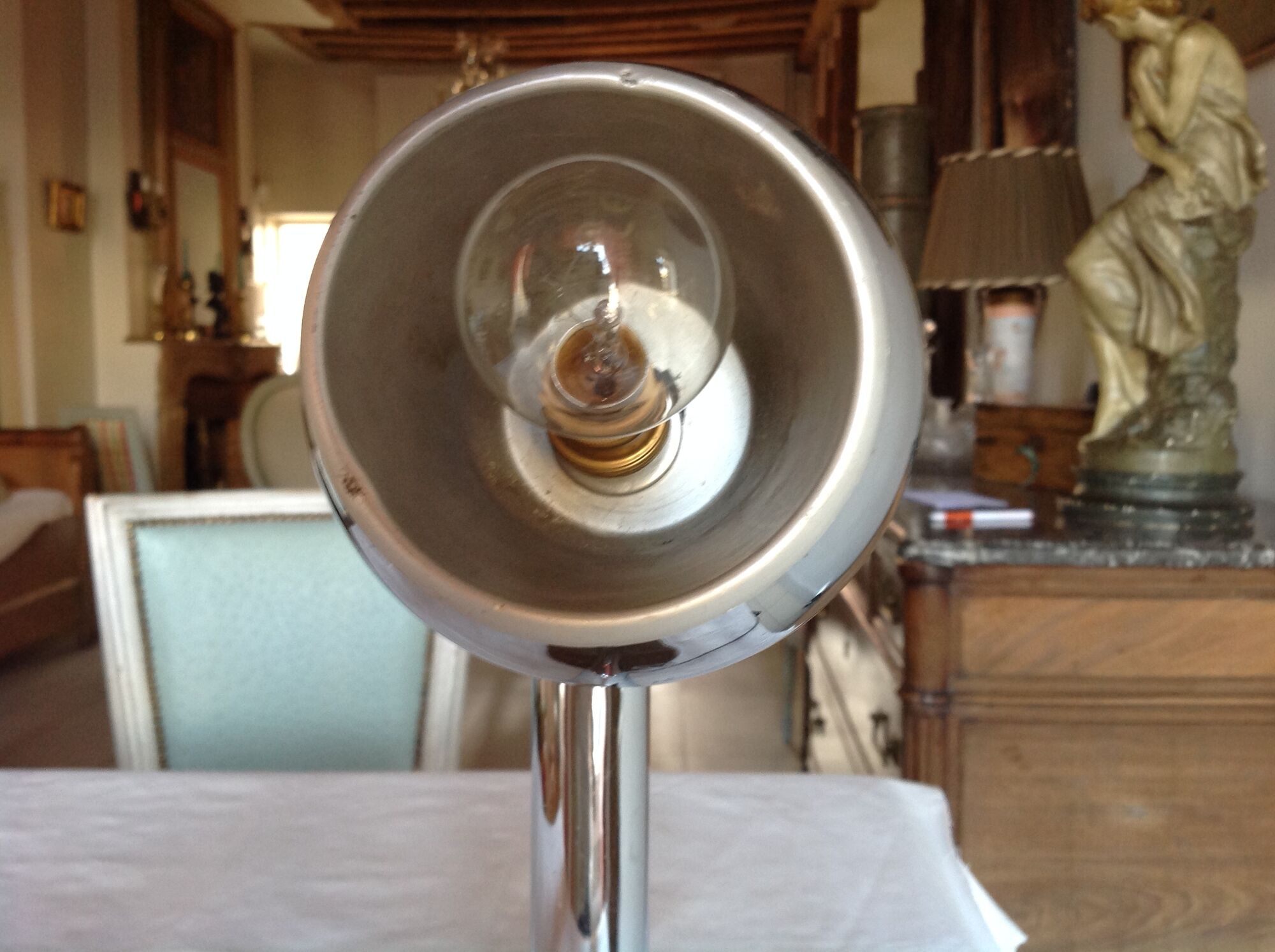 Vintage chrome lamp, Girasol model by Fase, 70s