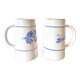Flowery earthenware beer mugs