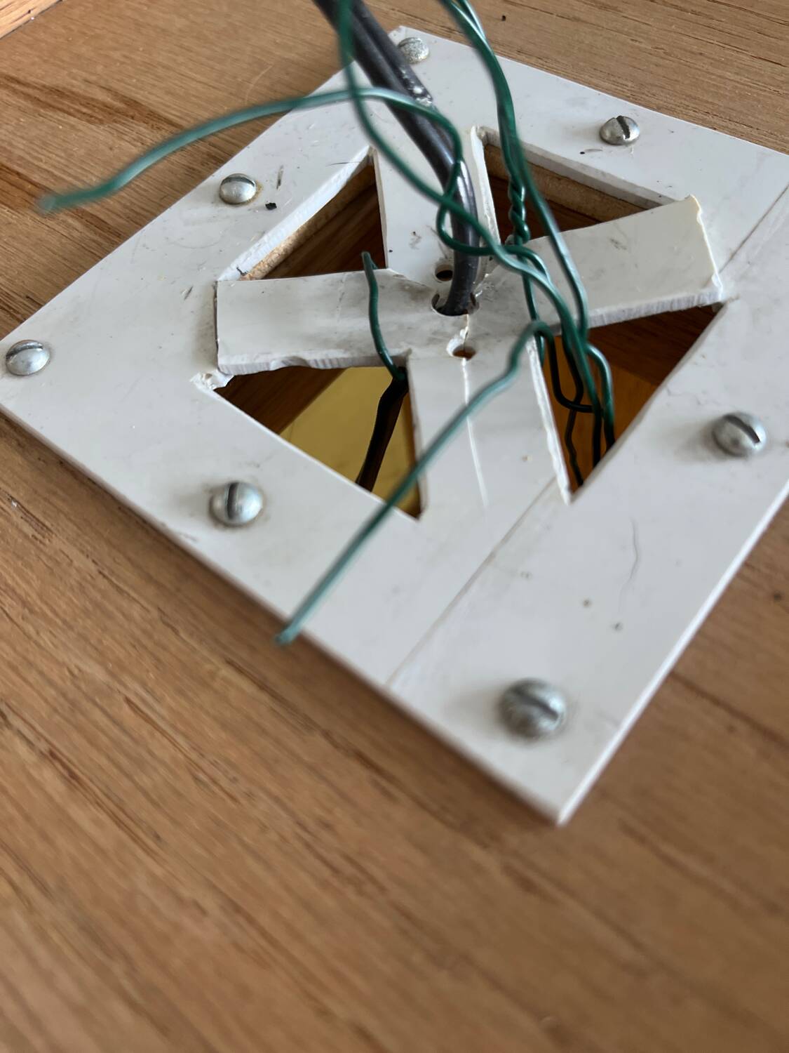 1960s wooden stained glass pendant light