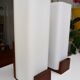 Pair of Louis Kalff opaline and teak wall lights from the 1950s/60s