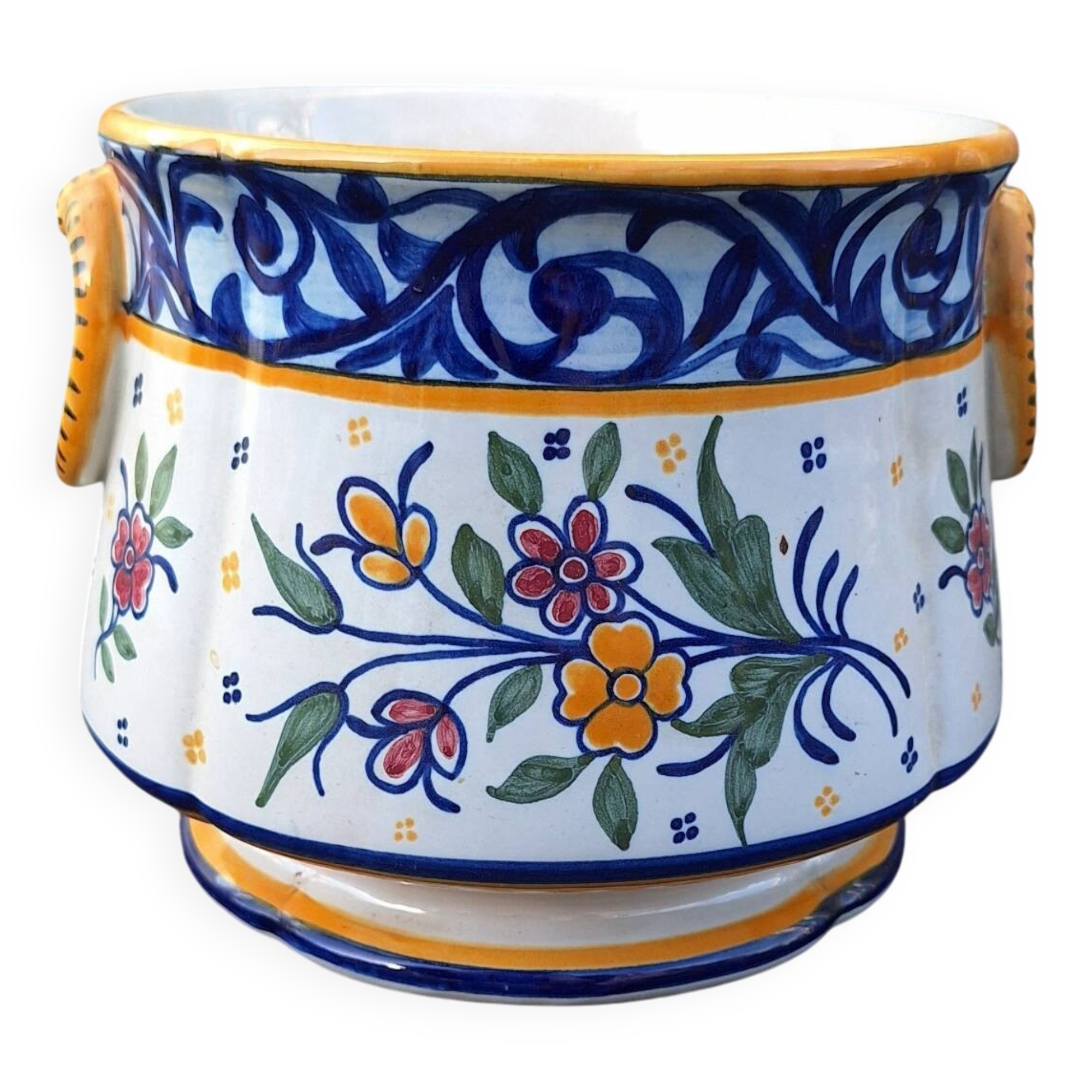 HB Quimper ceramic flowerpot