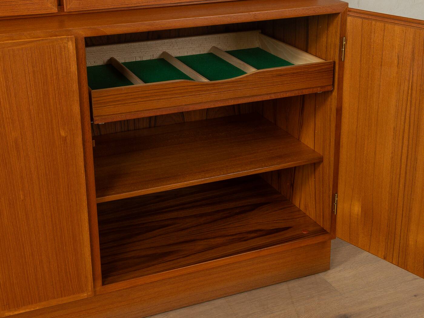 Classic two-piece display cabinet from the 1960s