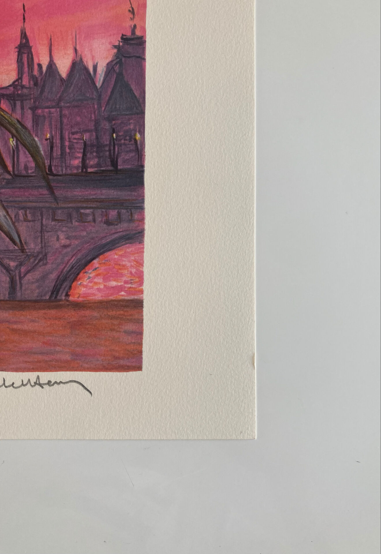 Lithographie numérotée et signée Michel Henry -La conciergerie-Paris