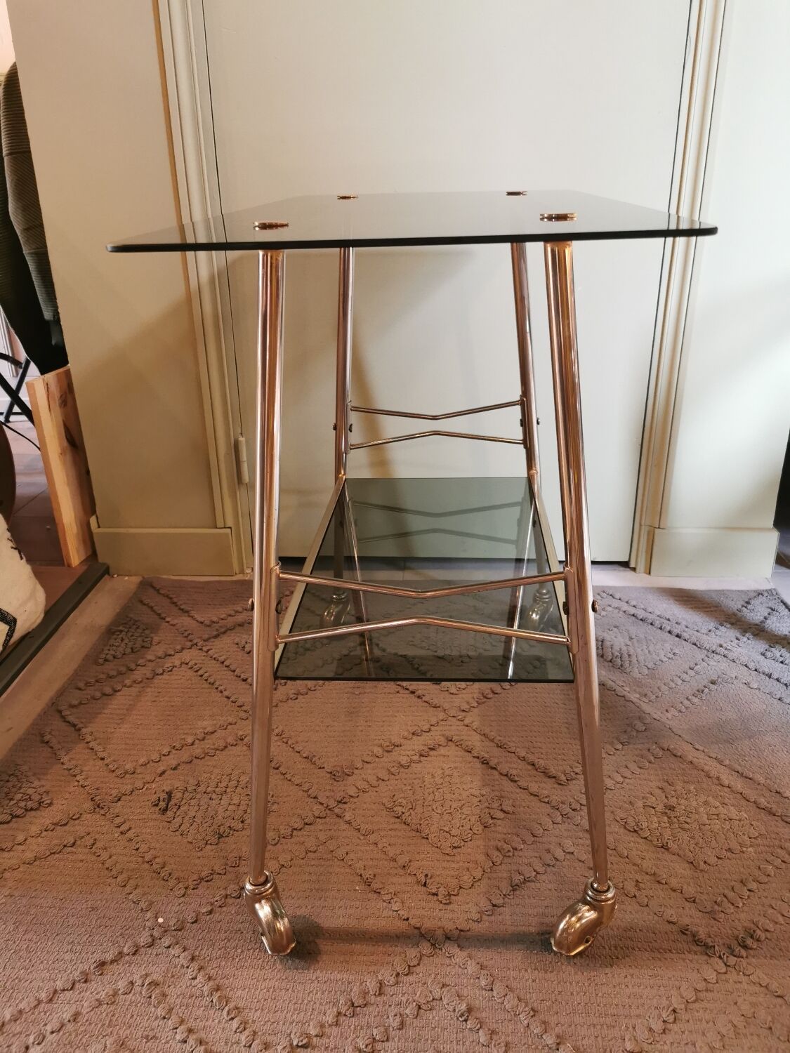 Rolling service 60s glass and brass