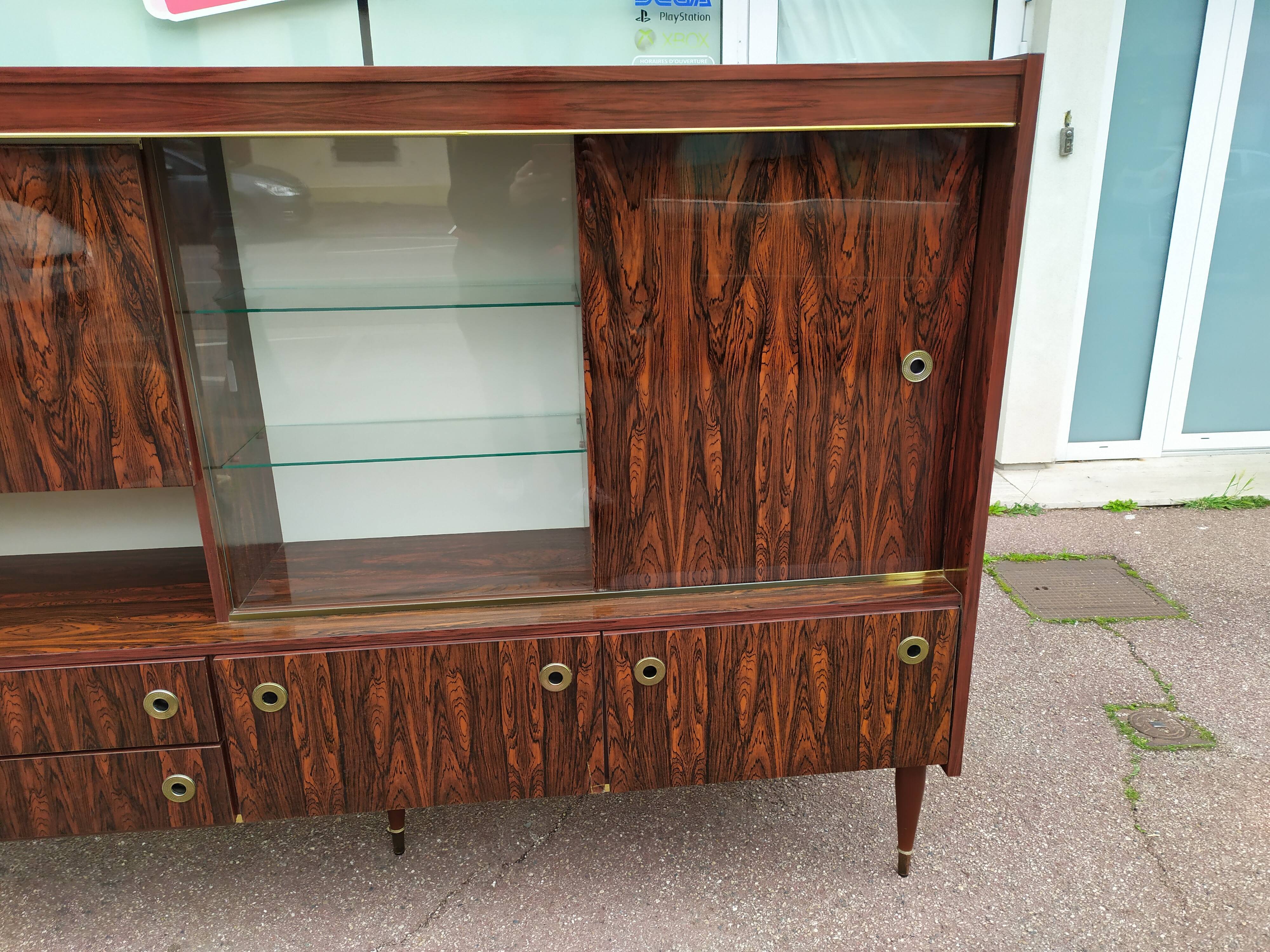 Danish rosewood buffet showcase bar - 1970
