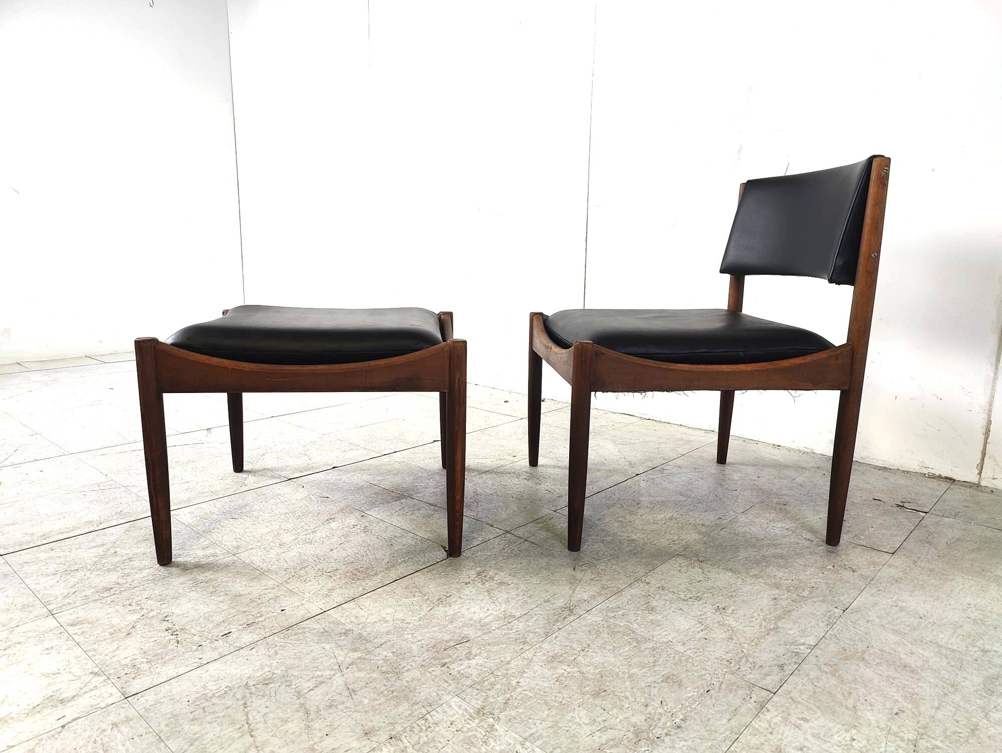 Mid century Scandinvian lounge chair with stool, 1960s