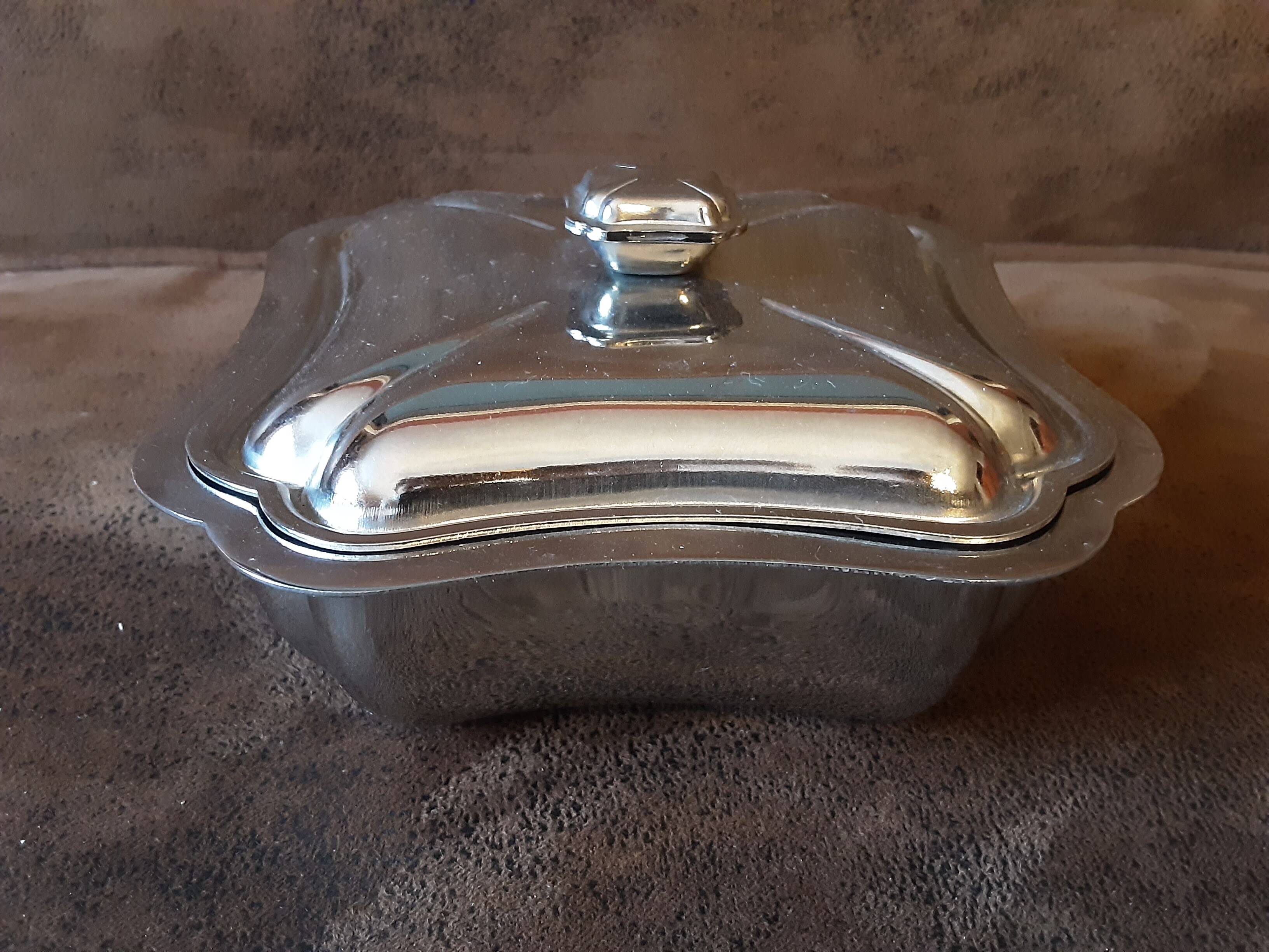 Vintage metal sugar bowl
