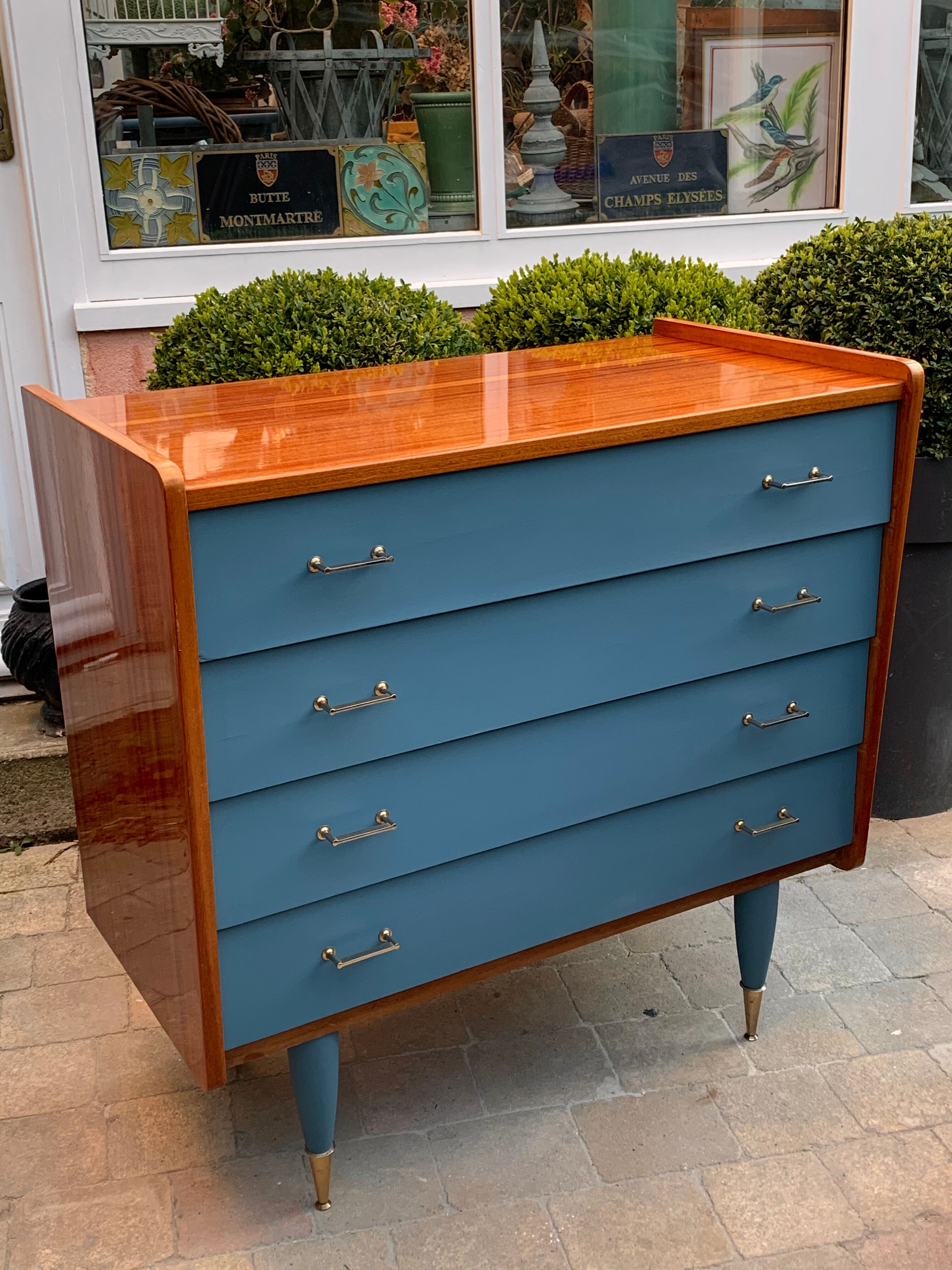 Grey blue vintage dresser