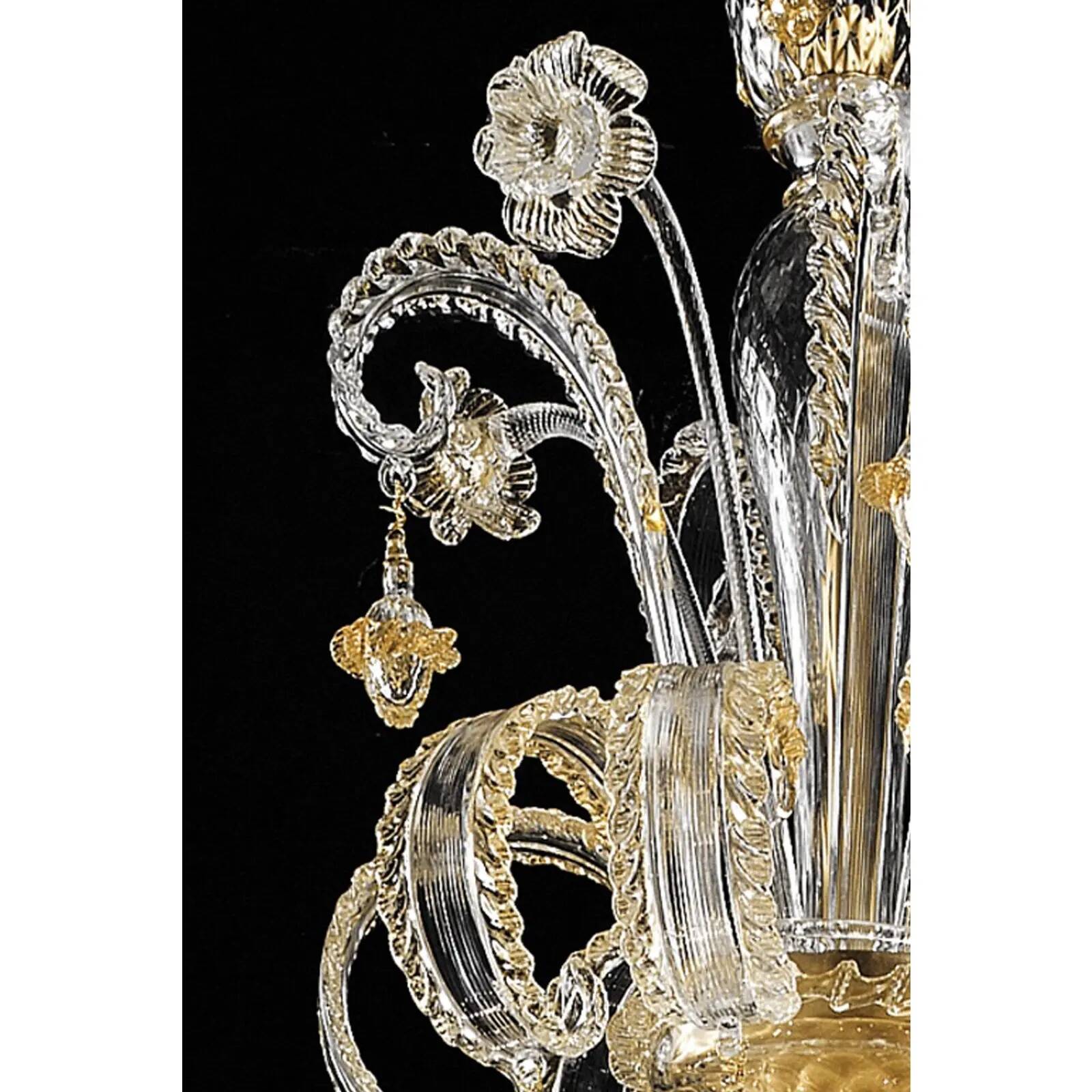 Imperial Style “Rigadin” Murano Glass Chandelier in Venetian Design