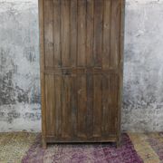 Armoire Indienne 2 portes pleines et 3 étagères, intérieur en bois brut