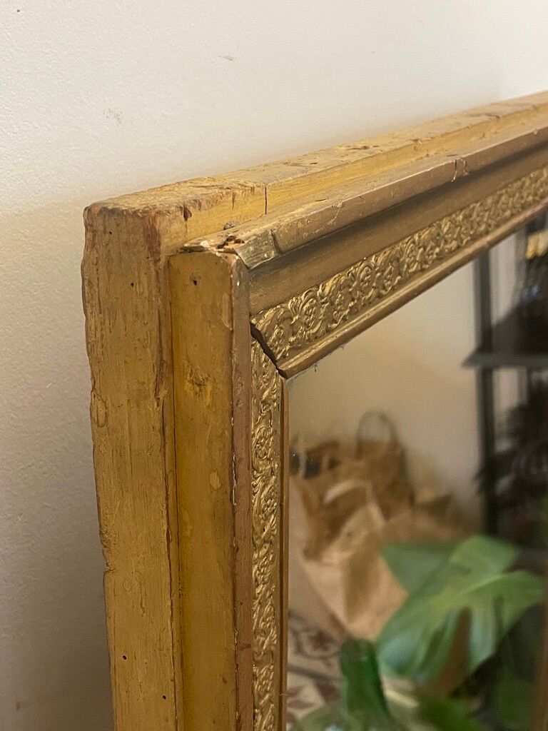 Old gilded wood mirror 115x74cm