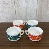 Series of 4 Arcopal cups from the 70s