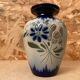 Ancien vase soliflore betschdorf schmitter grès bleu décor fleurs vintage #b647